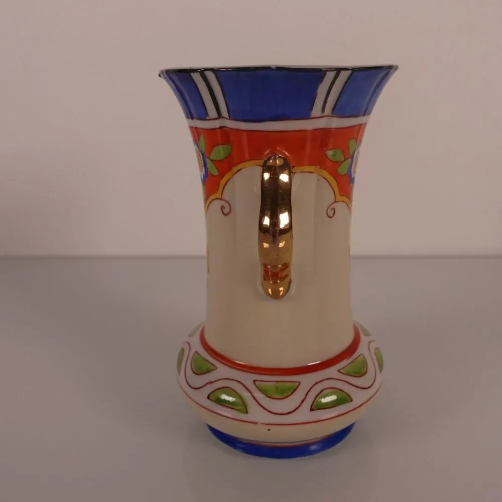 Goldcastle Luster Art Deco Vase Japan Hand Painted 5